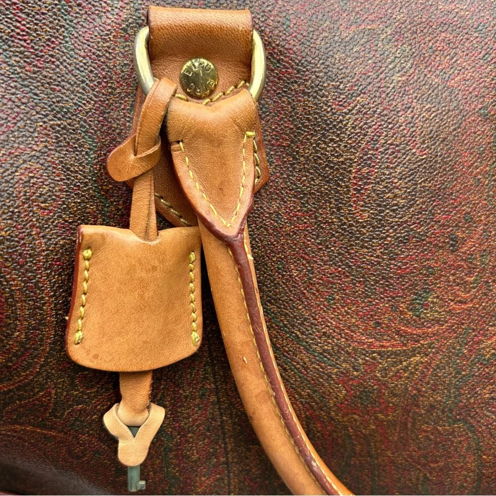 Vintage (1993) Etro Weekender Boston Travel Bag EUC Classic Paisley Key Inc.